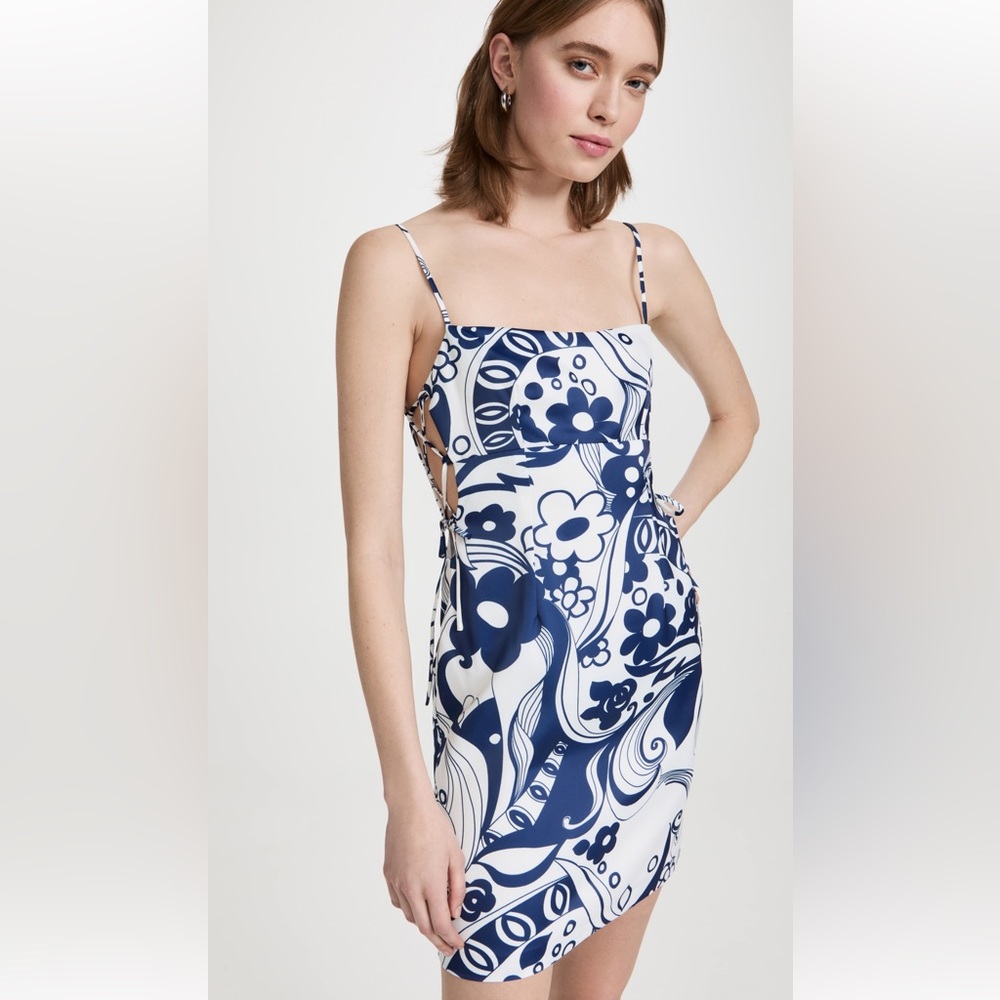 WAYF Ashbury Side Mini Lace Up Dress